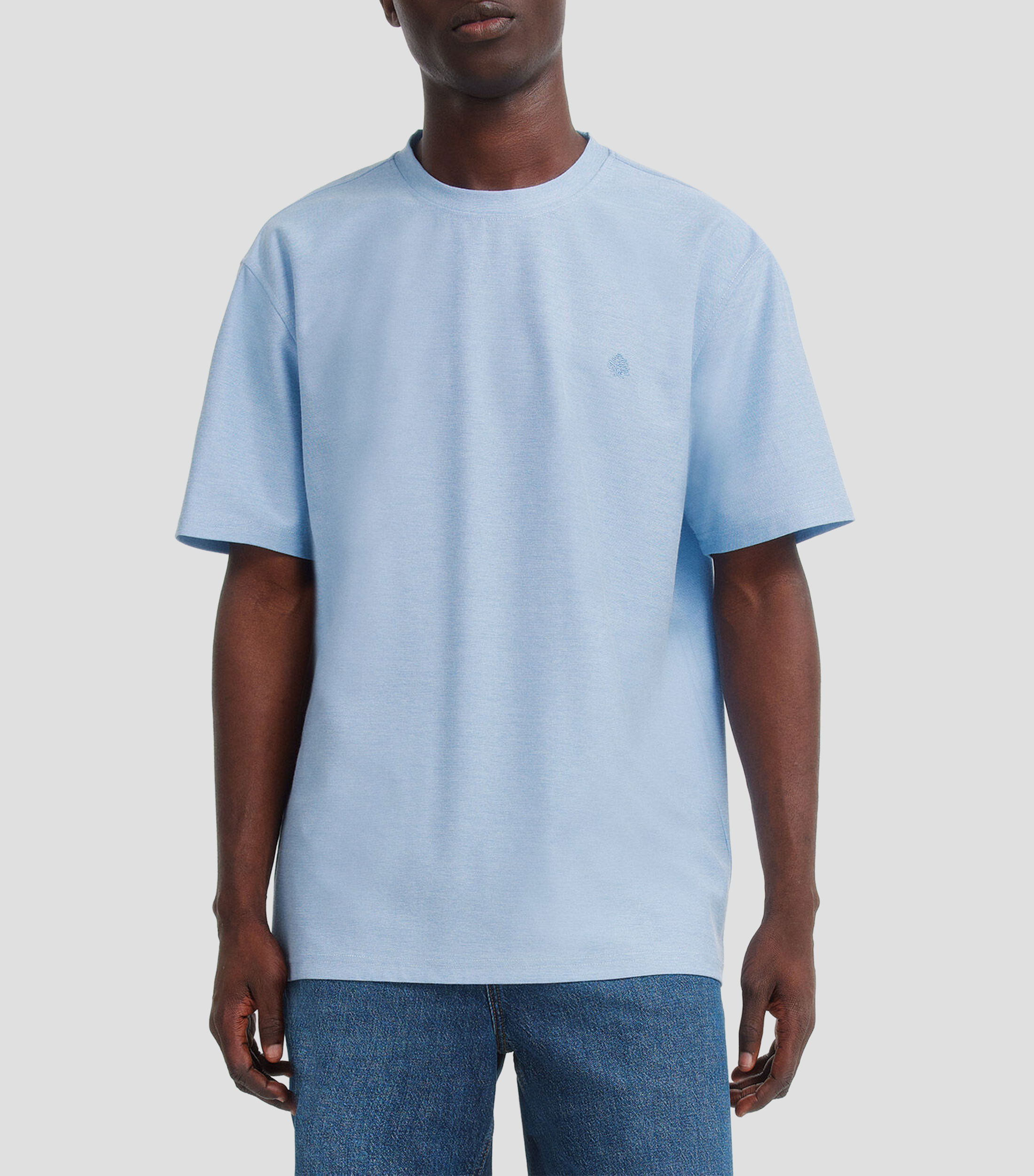 Playera cuello redondo manga corta con microdiseños Hombre